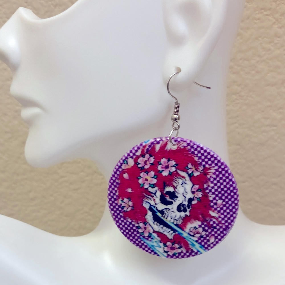 WITCHY SALE!!! Flower Skull Earrings